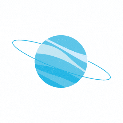 ilustración en movimiento de planeta efectuando el movimiento de rotación