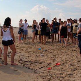 Un cours sur la plage 