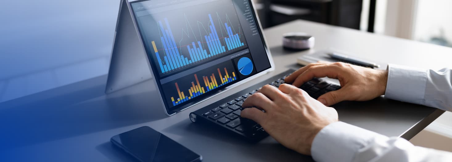 profesional analizando datos en pantalla